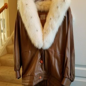 Leather and fox jacket